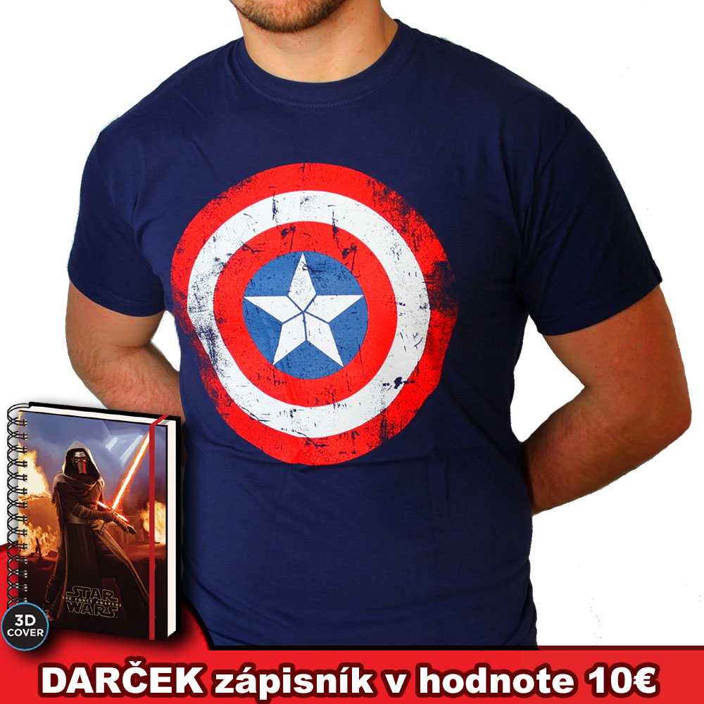 Captain America - Štít modré pánske tričko