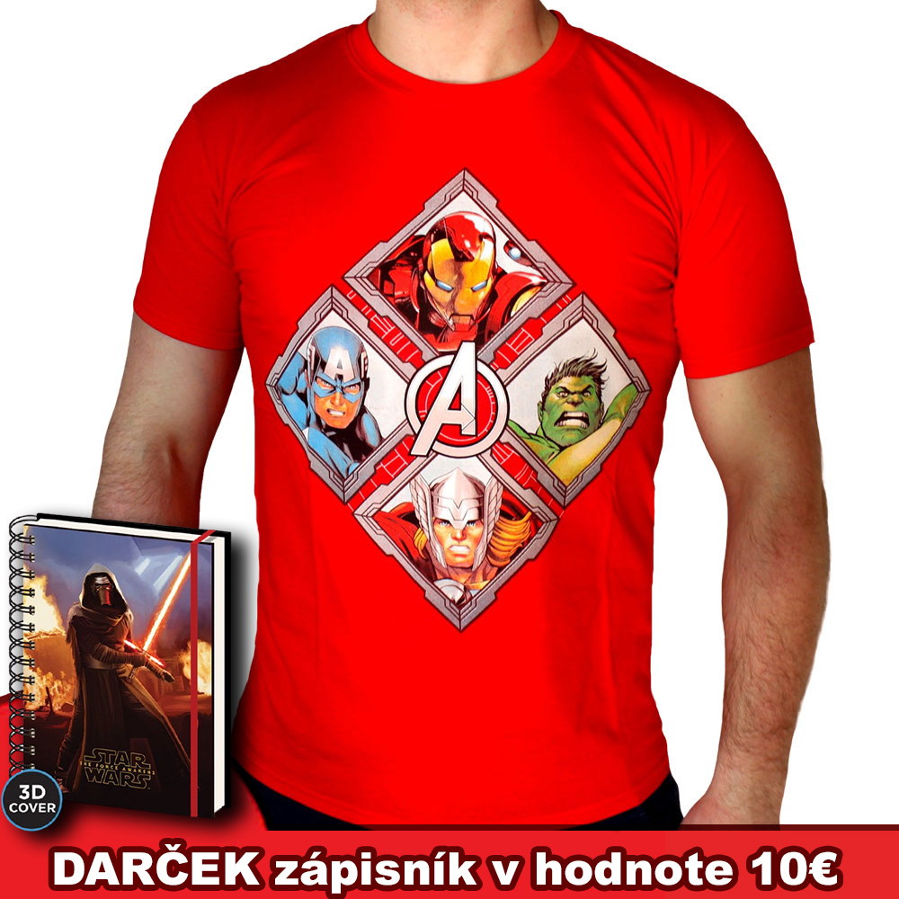 Avengers - Diamond červené pánske tričko