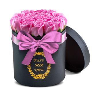 Box s ružovými ružami (21ks)