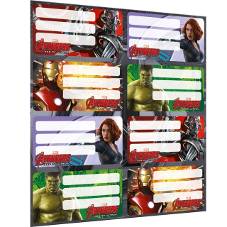 Marvel - Avenges štítky na zošity 8 ks